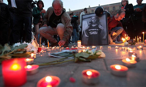 vigilia por la periodista asesinada Detenido un sospechoso por la muerte de la periodista búlgara